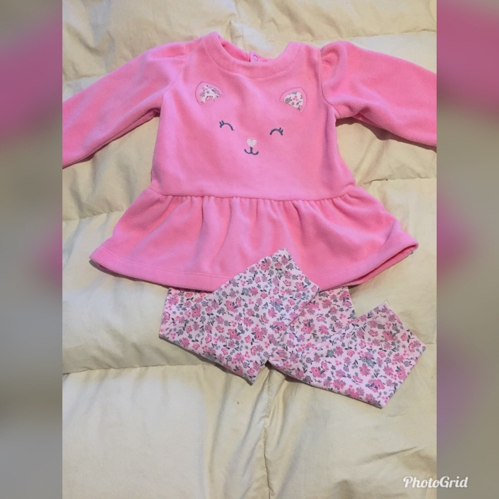 Fleece top set for baby girl